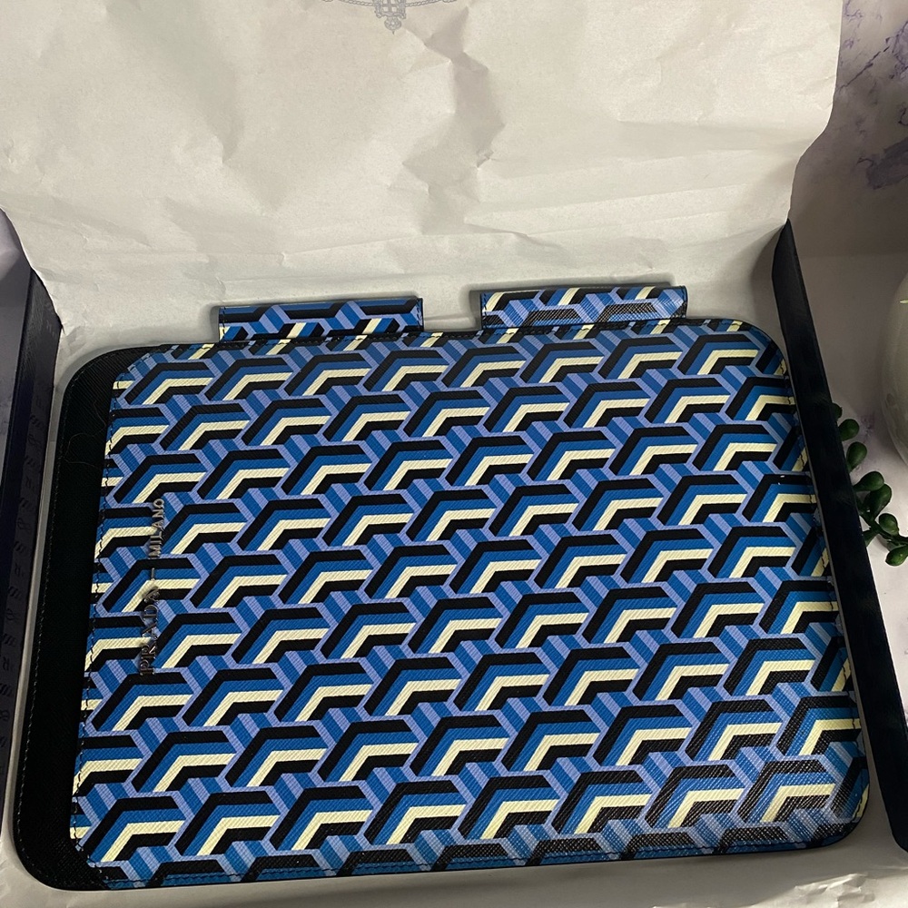 Prada Blue Geometric Tablet IPad carrying Case